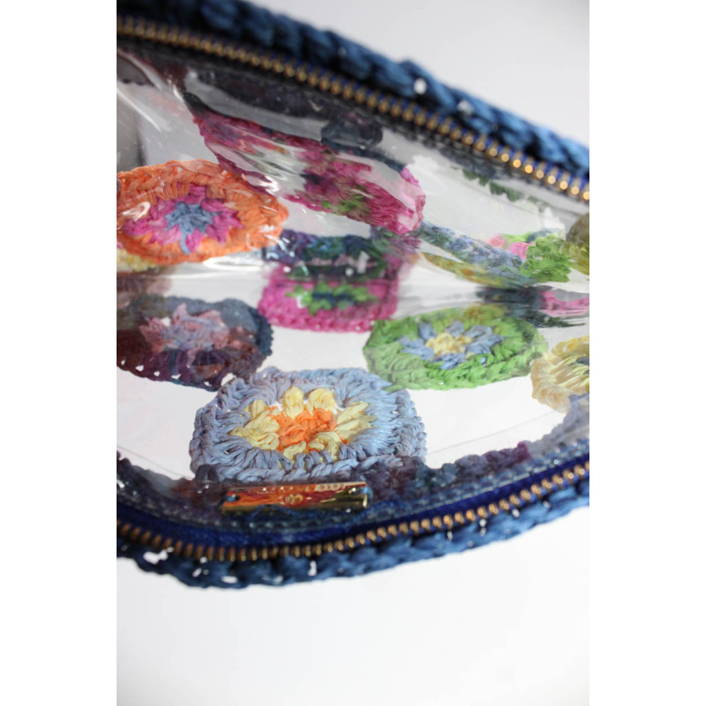 Lele Sadoughi Crochet Granny Square Pouch Bag New - Picture 6 of 8